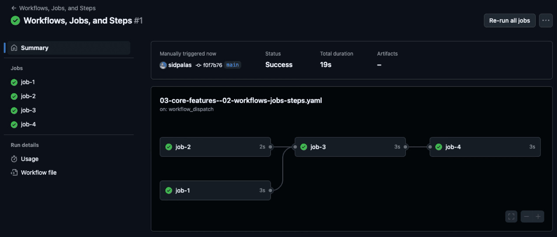 GitHub Action Workflow forming a DAG