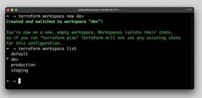 Terraform workspaces example